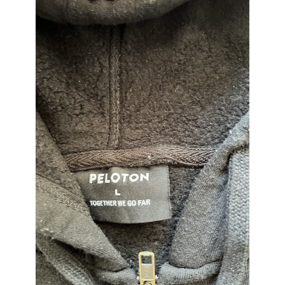 Peloton Full Zip Hooded Sweatshirt - Black w/ Blue Graphic - Large - Picture 3 of 6